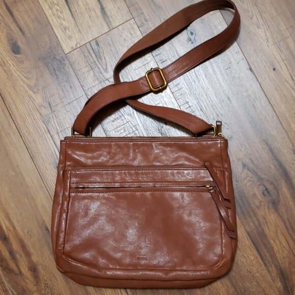 FOSSIL COREY LEATHER CROSSBODY BAG ~ BROWN ~ GREAT USED COND. - Picture 11 of 15